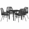 Ensemble de salle à manger pour jardin 5 pcs Noir polyrotin 563269563269