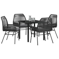 Ensemble de salle à manger pour jardin 5 pcs Noir polyrotin 563269563269
