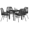 Ensemble de salle à manger pour jardin 5 pcs Noir polyrotin 563269563269
