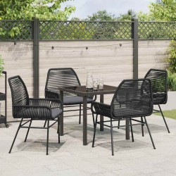 Ensemble de salle à manger pour jardin 5 pcs Noir polyrotin 563269563269