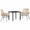 Ensemble de salle à manger pour jardin 3 pcs Marron polyrotin 563270563270