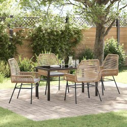Ensemble de salle à manger pour jardin 5 pcs Marron polyrotin 563271563271