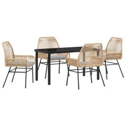 Ensemble de salle à manger pour jardin 5 pcs Marron polyrotin 563271563271
