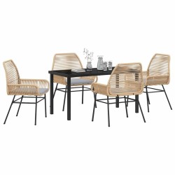 Ensemble de salle à manger pour jardin 5 pcs Marron polyrotin 563271563271