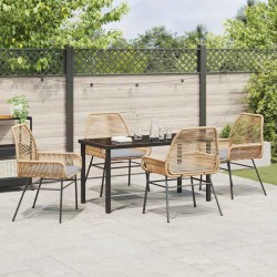 Ensemble de salle à manger pour jardin 5 pcs Marron polyrotin 563271563271
