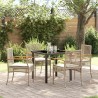 Ensemble de salle à manger pour jardin 5 pcs Beige et Noir 563272563272