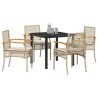 Ensemble de salle à manger pour jardin 5 pcs Beige et Noir 563272563272
