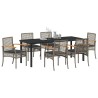 Ensemble de salle à manger pour jardin 7 pcs Gris et Noir Rotin 563273563273