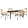 Ensemble de salle à manger pour jardin 5 pcs Marron polyrotin 563274563274