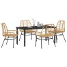 Ensemble de salle à manger pour jardin 5 pcs Marron polyrotin 563274563274