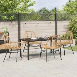 Ensemble de salle à manger pour jardin 5 pcs Marron polyrotin 563274563274