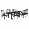 Ensemble de salle à manger pour jardin 7 pcs Noir polyrotin 563275563275