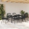 Ensemble de salle à manger pour jardin 7 pcs Noir polyrotin 563275563275