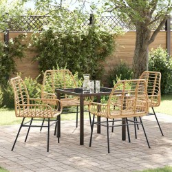 Ensemble de salle à manger pour jardin 5 pcs Marron polyrotin 563277563277