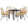 Ensemble de salle à manger pour jardin 5 pcs Marron polyrotin 563277563277