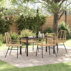 Ensemble de salle à manger pour jardin 5 pcs Marron polyrotin 563278563278