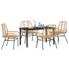 Ensemble de salle à manger pour jardin 5 pcs Marron polyrotin 563278563278