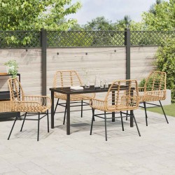 Ensemble de salle à manger pour jardin 5 pcs Marron polyrotin 563278563278
