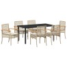Ensemble de salle à manger pour jardin 7 pcs Beige et Noir 563281563281
