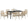 Ensemble de salle à manger pour jardin 7 pcs Beige et Noir 563281563281