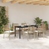 Ensemble de salle à manger pour jardin 7 pcs Beige et Noir 563281563281
