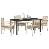 Ensemble de salle à manger pour jardin 5 pcs Beige et Noir 563282563282