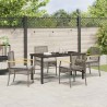 Ensemble de salle à manger pour jardin 5 pcs Gris et Noir Rotin 563283563283