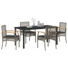 Ensemble de salle à manger pour jardin 5 pcs Gris et Noir Rotin 563284563284