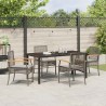 Ensemble de salle à manger pour jardin 5 pcs Gris et Noir Rotin 563284563284