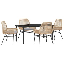 Ensemble de salle à manger pour jardin 5 pcs Marron polyrotin 563286563286