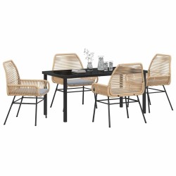 Ensemble de salle à manger pour jardin 5 pcs Marron polyrotin 563286563286