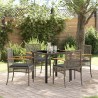 Ensemble de salle à manger pour jardin 5 pcs Gris et Noir Rotin 563287563287