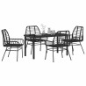Ensemble de salle à manger pour jardin 5 pcs Noir polyrotin 563288563288
