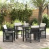 Ensemble de salle à manger pour jardin 5 pcs Noir polyrotin 563289563289