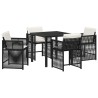 Ensemble de salle à manger pour jardin 5 pcs Noir polyrotin 563289563289