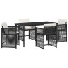 Ensemble de salle à manger pour jardin 5 pcs Noir polyrotin 563290563290