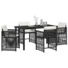 Ensemble de salle à manger pour jardin 5 pcs Noir polyrotin 563290563290