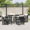 Ensemble de salle à manger pour jardin 5 pcs Noir polyrotin 563290563290