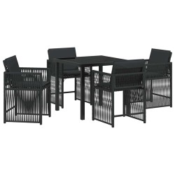 Ensemble de salle à manger pour jardin 5 pcs Noir polyrotin 563291563291