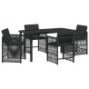 Ensemble de salle à manger pour jardin 5 pcs Noir polyrotin 563292563292