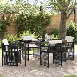 Ensemble de salle à manger pour jardin 5 pcs Noir polyrotin 563293563293