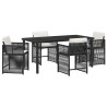 Ensemble de salle à manger pour jardin 5 pcs Noir polyrotin 563293563293