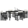 Ensemble de salle à manger pour jardin 5 pcs Noir polyrotin 563293563293