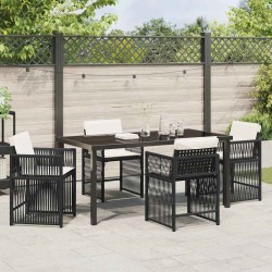 Ensemble de salle à manger pour jardin 5 pcs Noir polyrotin 563293563293
