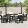 Ensemble de salle à manger pour jardin 5 pcs Noir polyrotin 563293563293