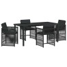 Ensemble de salle à manger pour jardin 5 pcs Noir polyrotin 563294563294