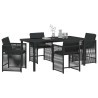 Ensemble de salle à manger pour jardin 5 pcs Noir polyrotin 563294563294