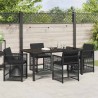 Ensemble de salle à manger pour jardin 5 pcs Noir polyrotin 563294563294
