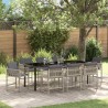 Ensemble de salle à manger pour jardin 9 pcs Gris clair 563295563295