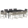 Ensemble de salle à manger pour jardin 9 pcs Gris clair 563295563295